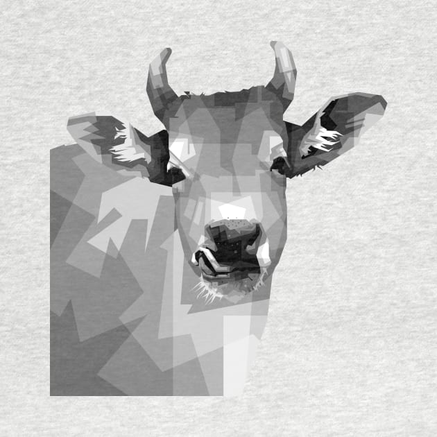 cow grayscale in WPAP by Rizkydwi